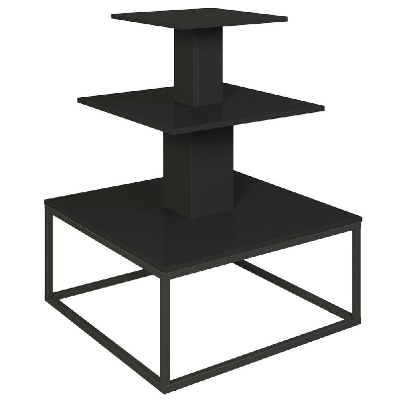 Présentoir 3 niveaux base métal noir Vertigo noir 90x90x117cm_0