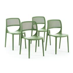 RATTATAN Set de 6 chaises en résine renforcée de fibre de verre, design classique, empilables pour extérieur, jardin, bar, restaurant, cuisine –_0