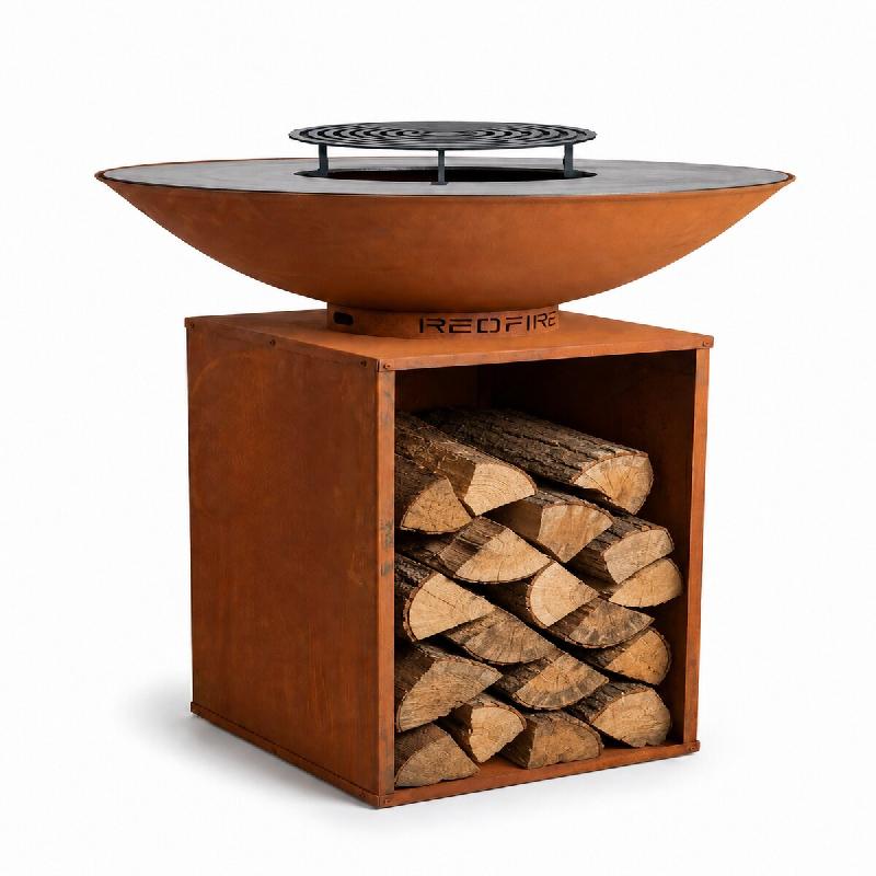 RedFire Braséro Onyx Rusty 80 + Housse + Grille - marron acier 300023CORT_0