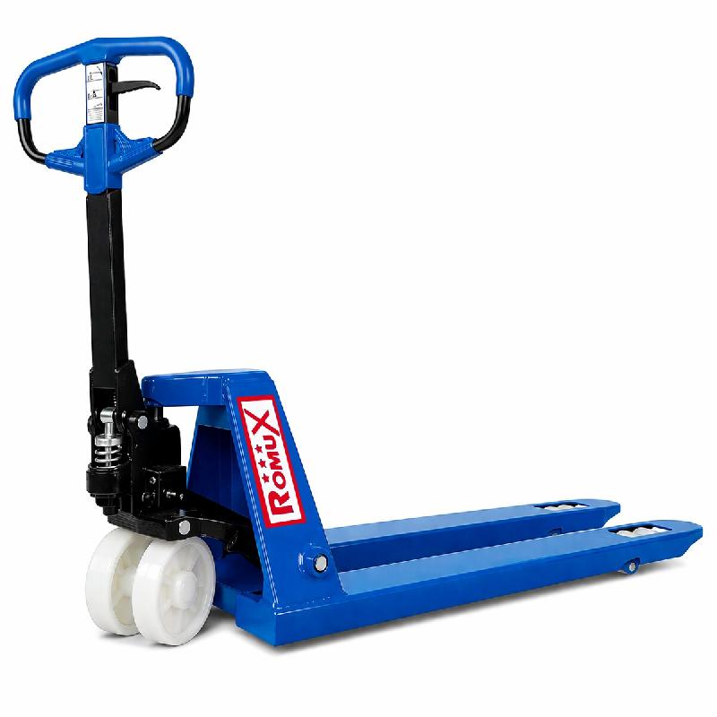 Romux® Transpalette Manuel bleu 2500 kg Industriel avec roues en nylon | Fourches Standard 550x1150 mm - bleu 8435811808781_0