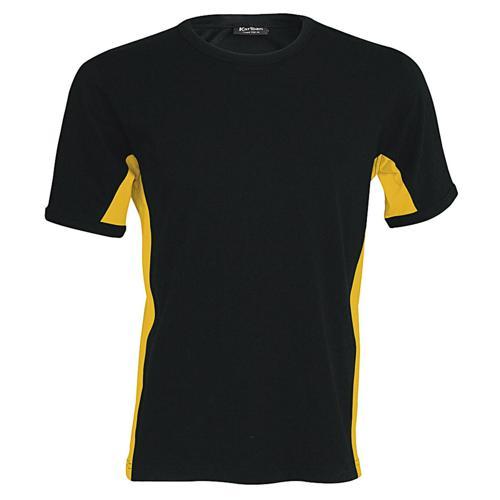 T-SHIRT BICOLORE EQUIPE NOIR JAUNE
