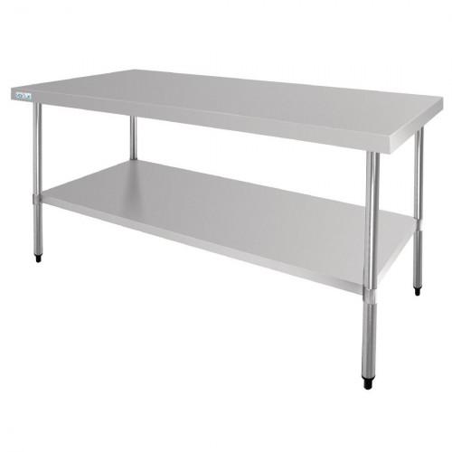 TABLE DE TRAVAIL CENTRALE EN INOX 900 X 1800 MM