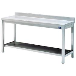 Table Inox de Travail avec Étagère et Dosseret   Gamme 600   Virtus - blanc 0698142850869_0