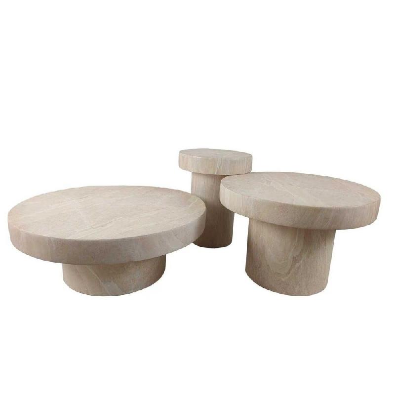 Tables en MGO marbre creme Ø40+80+64,5cm_0
