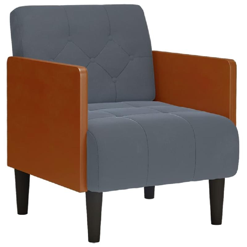 VidaXL Fauteuil avec accoudoirs gris foncé 55 cm velours Modèle Orion Work - 4100596_0