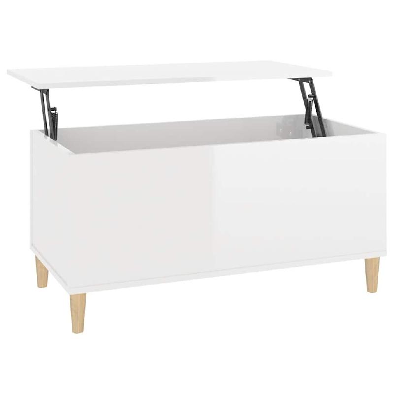 VidaXL Table basse Blanc brillant 90x44,5x45 cm Bois d'ingénierie Modèle Terrasse Celeste Prime Plus - 819582_0