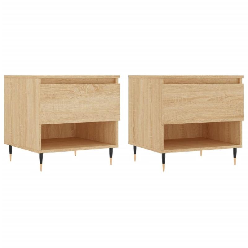 VidaXL Tables basses 2 pcs chêne sonoma 50x46x50 cm bois d'ingénierie Modèle Oslo Élite - 830899_0