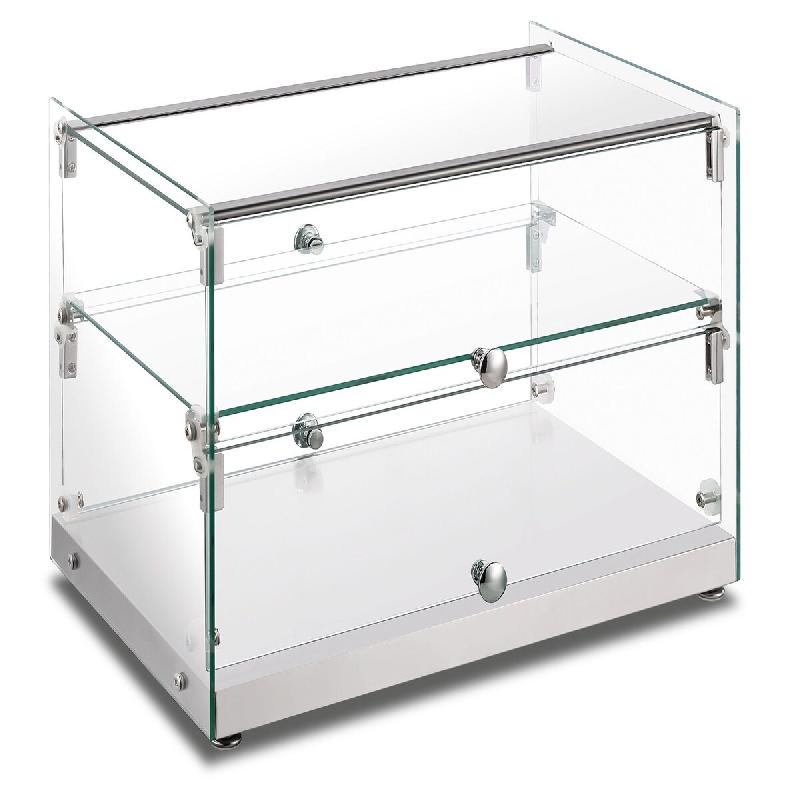 Vitrine neutre en acier et verre avec 1 étagère. Dimensions (LxPxH) 55,5x36,1x37,9 cm. Modèle CRN20 - 4237_0