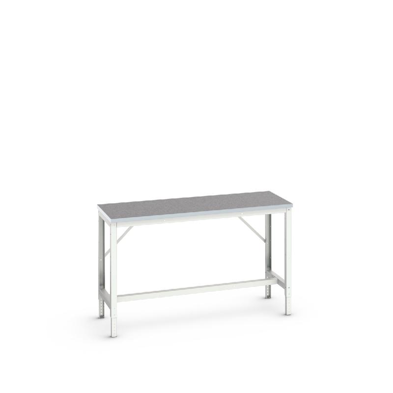 Établi Verso - Ossature robuste réglable - Plateau lino 1500x600x780-930 mm - RAL 7035_0