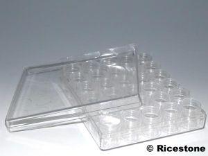 1C) COFFRET PLASTIQUE + 30 BOITES BASSES