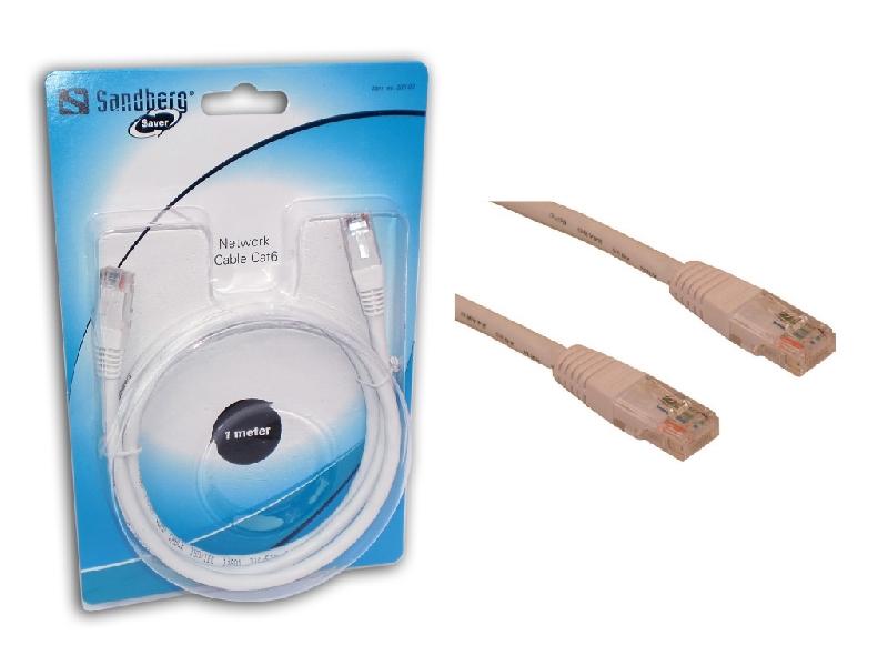 Sandberg Saver - Patch-câble RJ-45 (M) - Cat6 - 1 m - Gris - 1000 Mbit/s_0