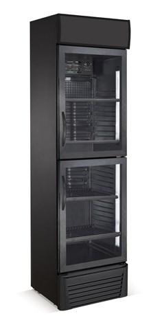 ARMOIRE VITRÉE DOUBLE PORTE FRIGELUX 310 L NOIRE