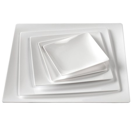 ASSIETTE JETABLE PLASTIQUE FLUID BLANC 20 X 20 CM (VENDU PAR 100)