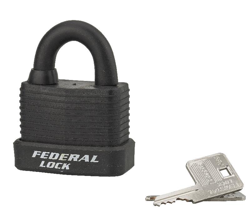 Cadenas à clé Bumper 54 mm noir - Corps acier zingué gainé PVC - Marque Thirard - Réf. 00002813_0