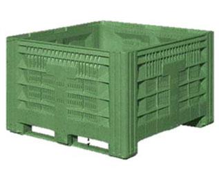 Caisse-palette plastique vert du Nord 120 FQA, en version ajourée ou pleine 830L - 1200 x 1200 x 785 mm_0