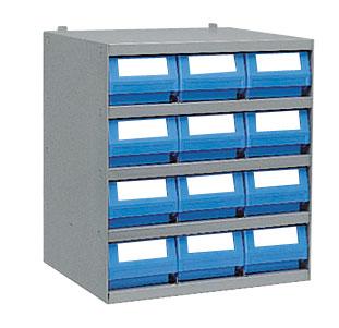 Casier 12 bacs tiroirs plastique multibox profondeur 600 mm_0