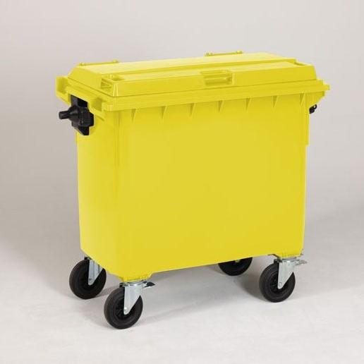 Conteneur poubelle standard 4 roues – 660L Jaune_0