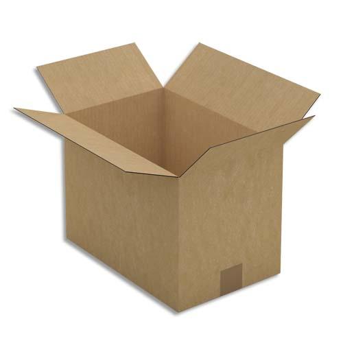 Emballage paquet de 25 caisses américaines en carton brun simple cannelure - dim. : l35 x h25 x p23 cm_0