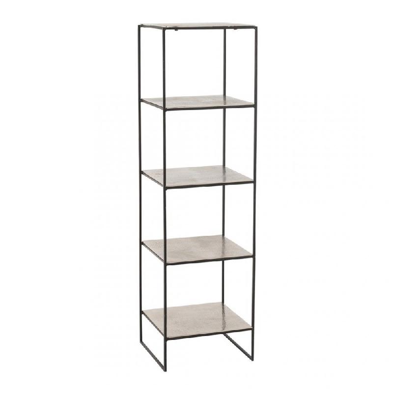 ÉTAGÈRE 5 PLANCHES NIZI EN ALUMINIUM ARGENT / NOIR_0