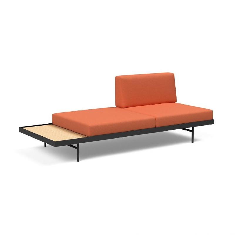 INNOVATION LIVING  CANAPÉ DESIGN PURI CONVERTIBLE LIT 195*80 CM TISSU  ARGUS RUST  AVEC TABLE CHÊNE_0