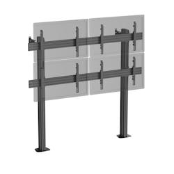 KIMEX Support TV sur pieds - mur d'images 4 écrans 45''- 55'' hauteur 175cm à visser noir - noir 3700685426146_0