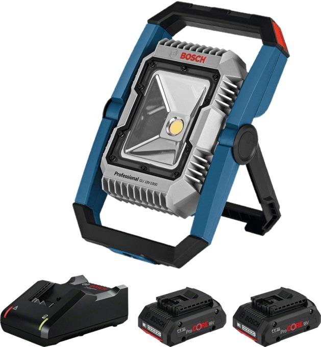 Projecteur led 18v gli 18v-1900 + 2 batteries 4ah procore + chargeur - BOSCH - 060144640q - 783786_0