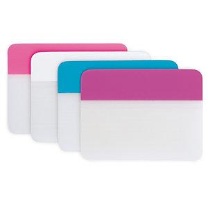 MARQUE-PAGES RIGIDES POST-IT 3M ROSE / BLANC / BLEU / VIOLET