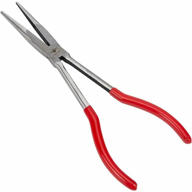 Pince à Bec Effilé Extra Longue – 16 Pouces (40 Cm) – Mâchoires Coudées à 45° – Poignée Antidérapante