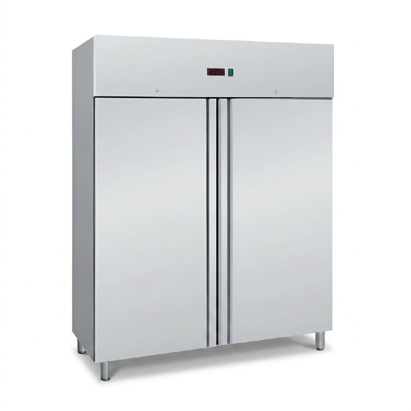 Romux® Armoire Réfrigérée Positive 2 Portes 148 cm avec Refroidissement Froid Ventilé en Acier Inox avec Capacité de 1300 L - 6 Étagères et 45_0