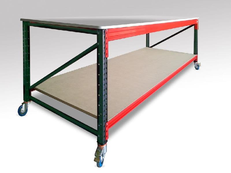 Table de travail - Large gamme de couleurs - Disponible en plusieurs tailles - Avec roues_0