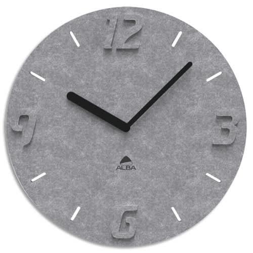 Alba horloge murale d30 cm en pet 100% recyclé. Pile aa non fournie. Gris foncé_0