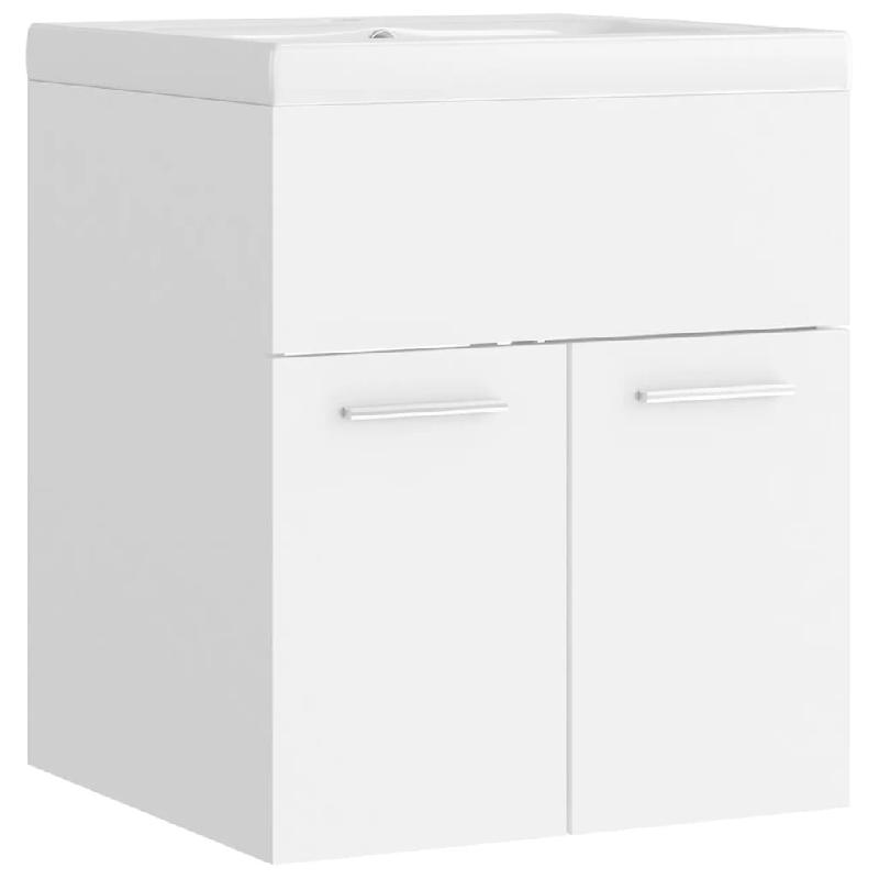 ARMOIRE D\'ÉVIER AVEC LAVABO INTÉGRÉ 41 X 38,5 X 46 CM AGGLOMÉRÉ BLANC 02_0006429_0