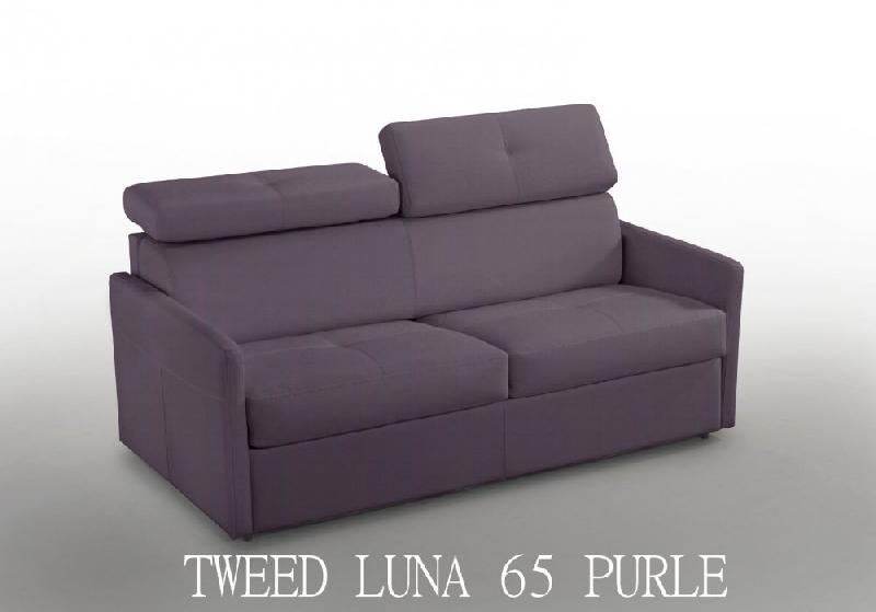CANAPÉ 3-4 PLACES PARIS 160CM COUCHAGE EXPRESS TWEED PURPLE MATELAS 16 CM_0