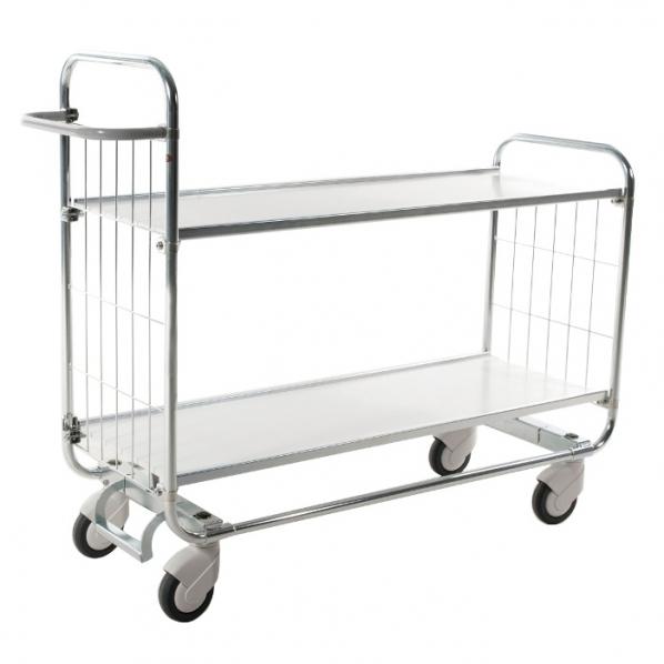 Chariot de manutention à 2 étagères réglables - Electro-galvanisé - KONGAMEK_0