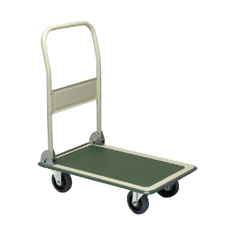 Chariot pliable manuel - plateau 750x490 mm - charge 300 kg - roues fixes et pivotantes_0