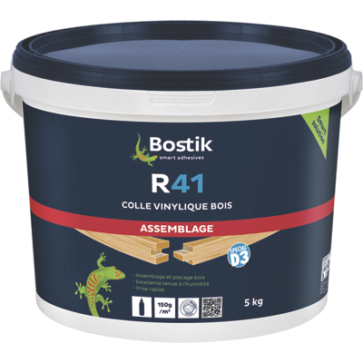 BOSTIK - COLLE BOIS VINYLIQUE RÉSISTANTE À L'HUMIDITÉ 5KG