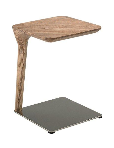 Moonlight Bout De Canape Design Finition Bois Pietement Acier Inoxydable