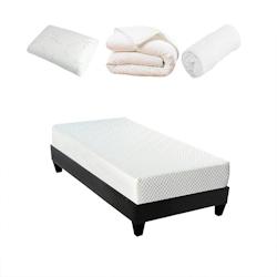 Ensemble  Matelas Mémoire de forme + Sommier + Accessoires 90x200 cm ABSOLU BELLECOUR - blanc 4VP.AB.K15.K.0920_0