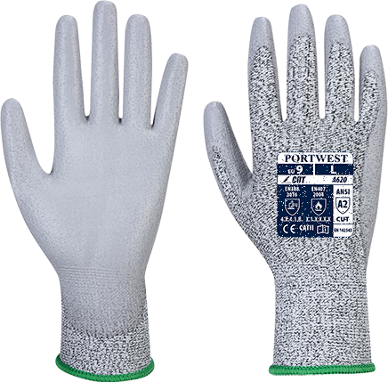 Gants anti-coupures gris 3XL A620GRRXXXL - Résistance à la coupure niveau B - Paume enduite PU_0