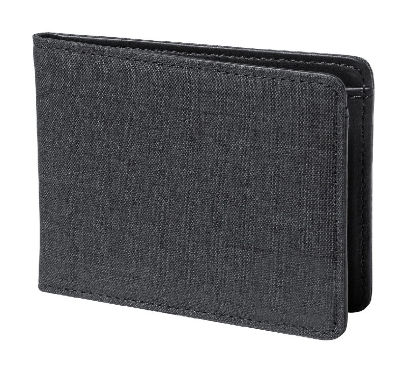 Portefeuille en polyester RPET - Protection RFID - 6 compartiments pour cartes de crédit - Noir_0