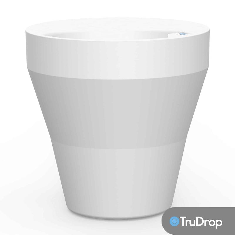 Pot de fleur rond blanc Rim 46 cm avec système Trudrop One_0