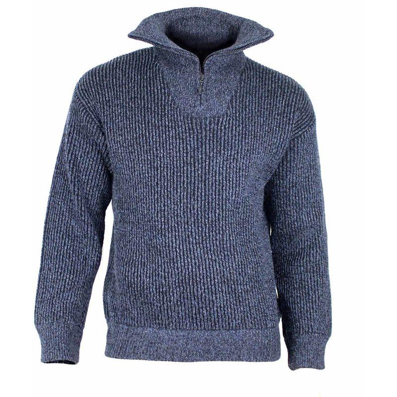 PULL EN LAINE COL CAMIONNEUR - BLEU CHINÉ - 2 - SEDETEX