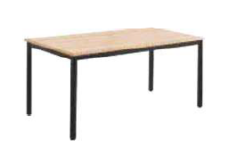 Table rectangulaire Carélie - 160 x 80 cm - Piètement robuste avec cadre soudé et finition époxy_0