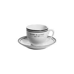 Tasse avec soucoupe Bistrot 9 cl x6 -  Blanc Rond Porcelaine Table Passion 9.5x7.8 cm - blanc porcelaine 3106232140464_0
