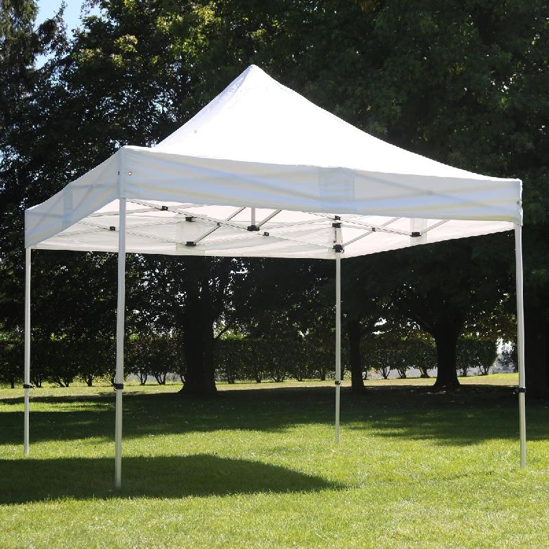 Tente pliante professionnelle 3x3m - Aluminium 40mm - Toile 300g/m² imperméable - Blanche_0