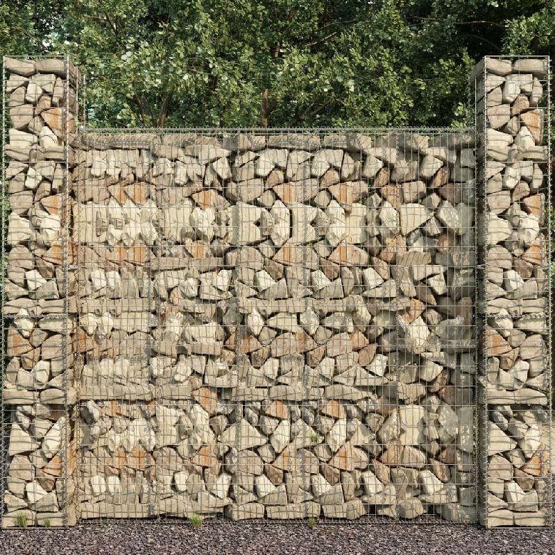 Vidaxl mur en gabion avec couvercle acier galvanisé 600 x 50 x 200 cm 145089_0