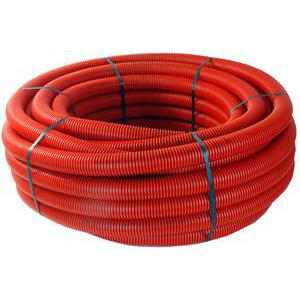 14603 Y - Gaine TPC annelée rouge D40 L50m en couronne - PE (polyéthylène) - Longueurs 25 m, 50 m ou 100 m_0