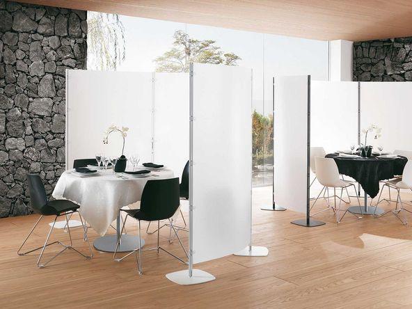 Cloison modulaire de protection Arianna - plastique souple - montants en acier - 100 cm x 170 cm - Garantie 3 ans_0