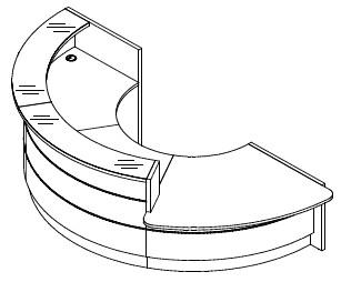 Banque d'accueil courbe bi-colore modèle Valde - MDD - Chêne Canadien, Droite_0
