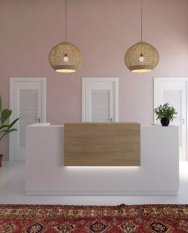 Banque d'accueil So Aragon - largeur 1,84m - design épuré avec option éclairage et finitions variées_0